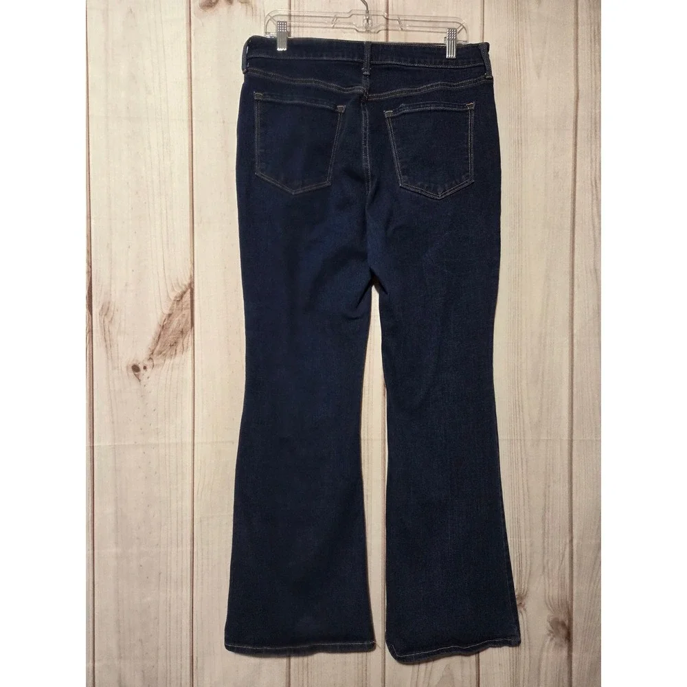 Old Navy Wow Flare Jeans Womens‎ 12 Dark Wash High Rise Denim Blue Pants